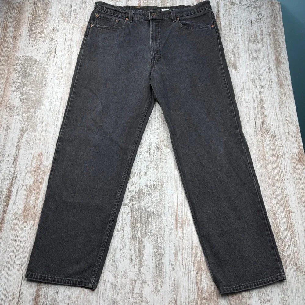 Vintage Levis 550 Relaxed Fit Black Jeans Mens 40x32 Made in USA 90s Denim